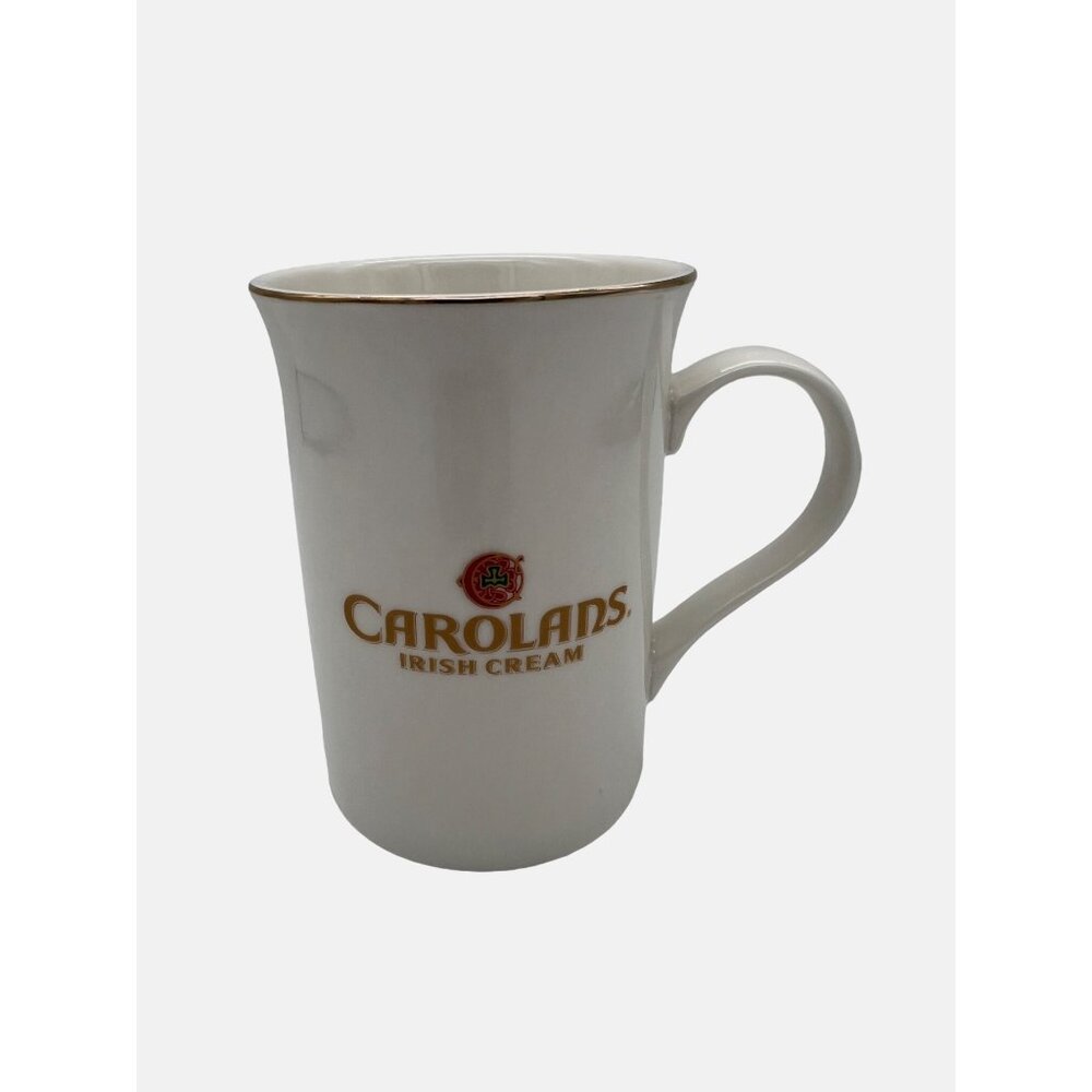Carolans Irish Cream Ceramic Coffee Mug 4.25” Tall With Gold Rim